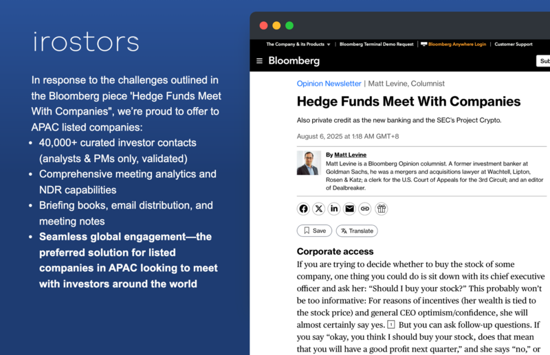 Corporate Access Redefined: Bridging Gaps with Irostors